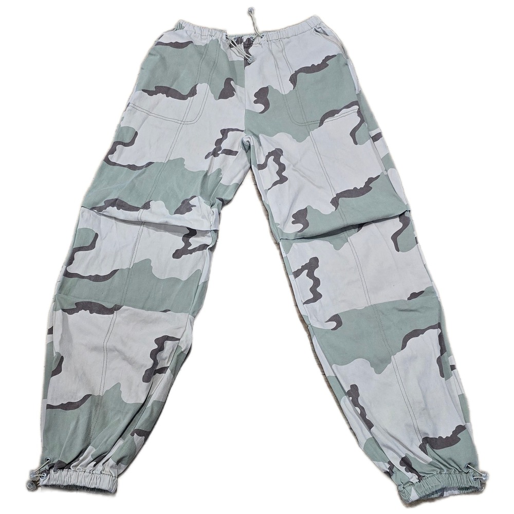 Forever 21 Camo Cargo Jogger Pants Grey Green Camouflage Bungee Hem Small